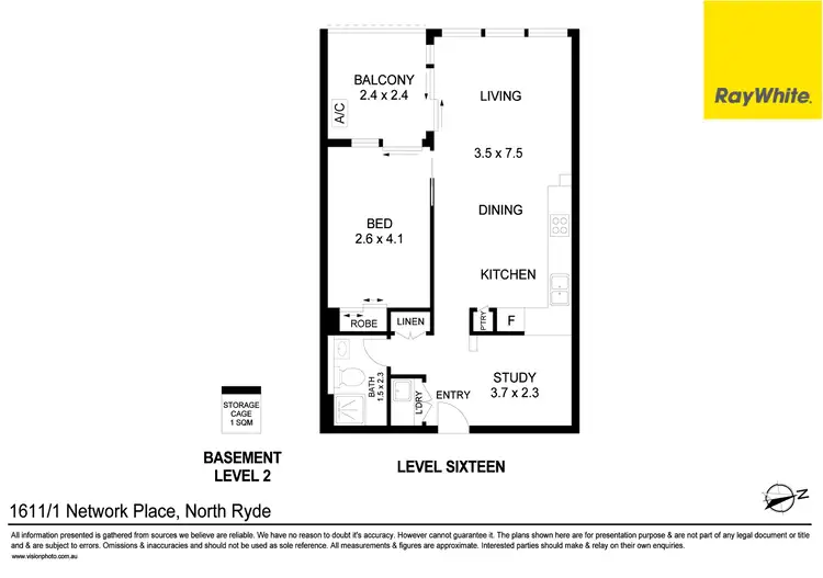 Floorplan of Homely unit listing, 1611/1 Network Place, North Ryde NSW 2113