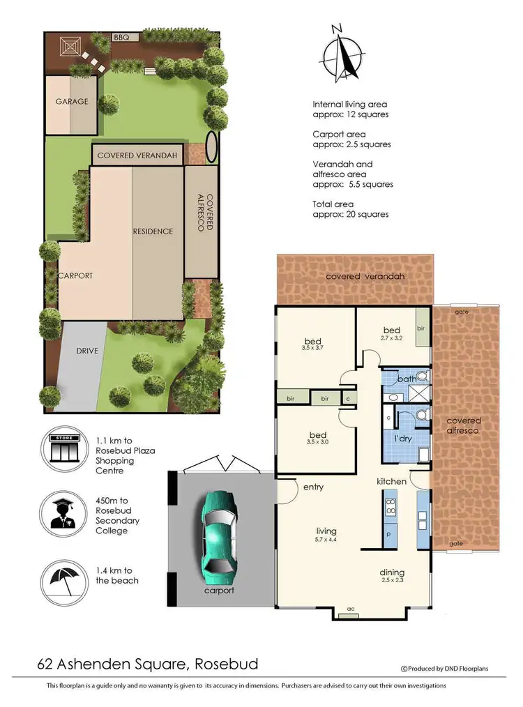 Floorplan of Homely house listing, 62 Ashenden Square, Rosebud VIC 3939