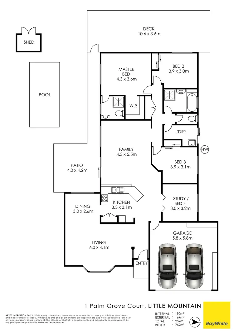 Floorplan of Homely house listing, 1 Palm Grove Court, Little Mountain QLD 4551