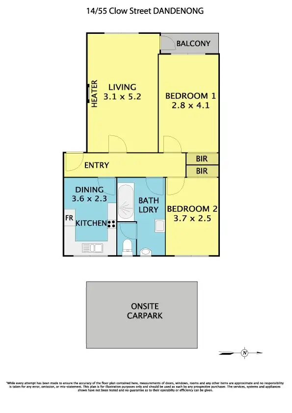 Floorplan of Homely apartment listing, 14/55 Clow Street, Dandenong VIC 3175
