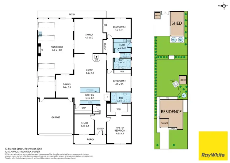 Floorplan of Homely house listing, 13 Francis Street, Rochester VIC 3561