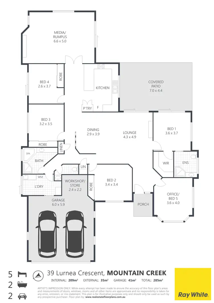 Floorplan of Homely house listing, 39 Lurnea Crescent, Mountain Creek QLD 4557