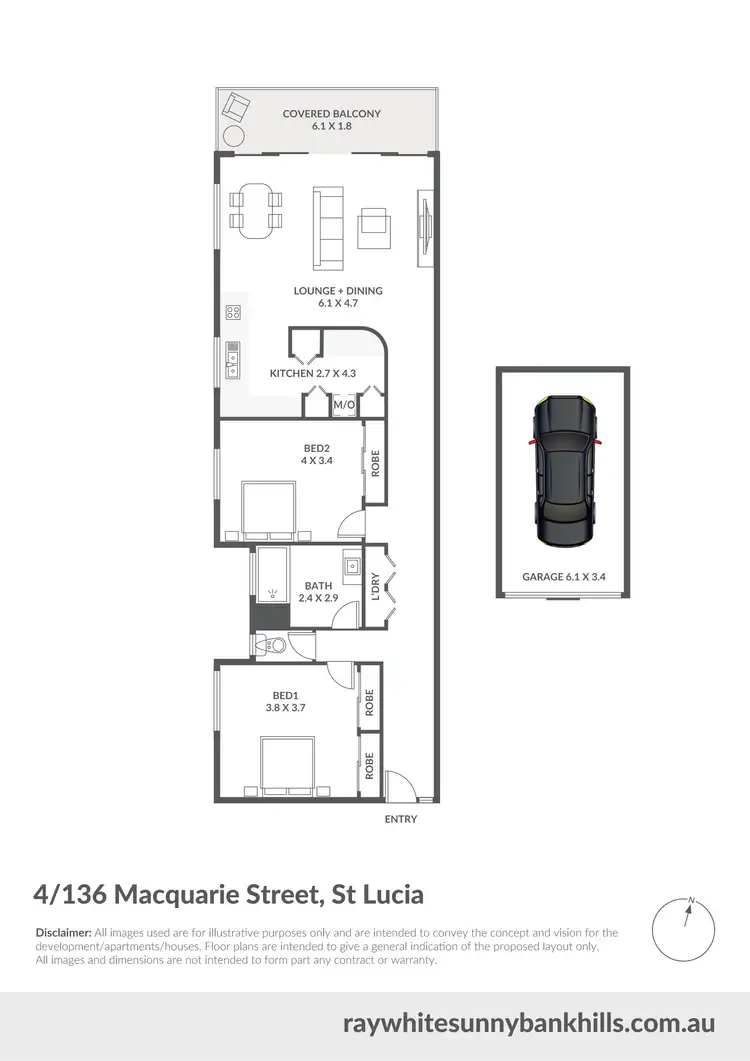 Floorplan of Homely apartment listing, 4/136 Macquarie Street, St Lucia QLD 4067