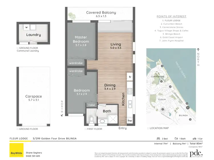 Floorplan of Homely unit listing, 3/299 Golden Four Drive, Tugun QLD 4224