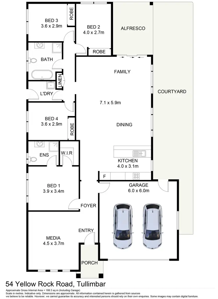 Floorplan of Homely house listing, 54 Yellow Rock Road, Tullimbar NSW 2527