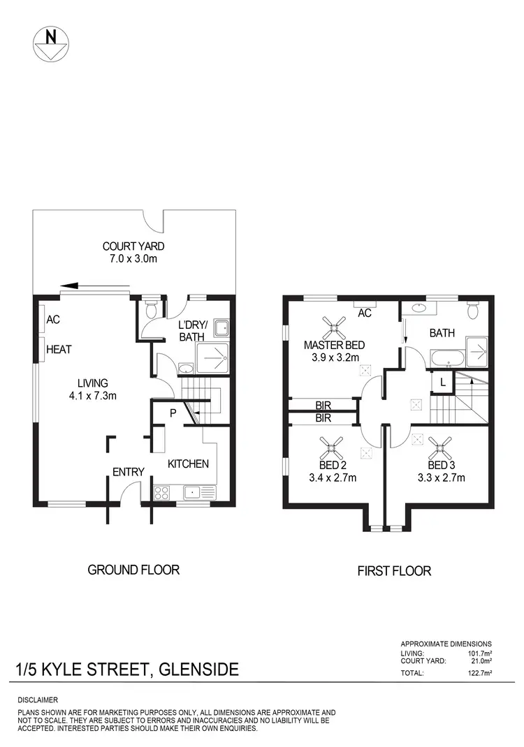 Floorplan of Homely townhouse listing, 1/5 Kyle Street, Glenside SA 5065