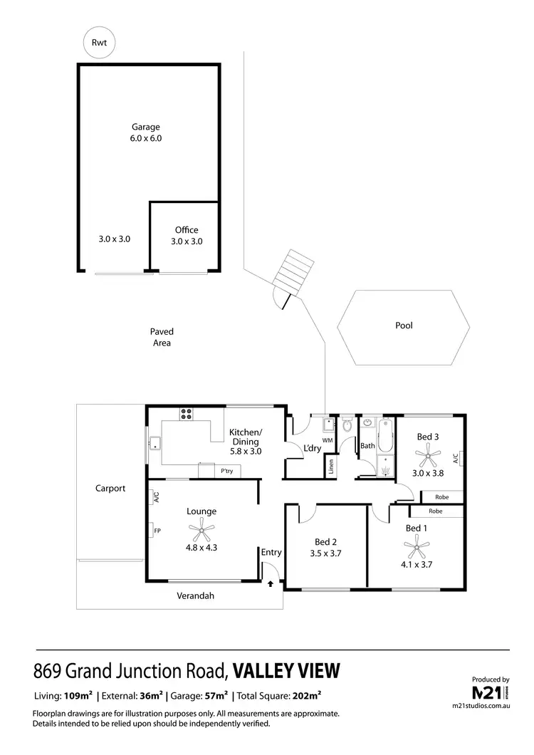 Floorplan of Homely house listing, 869 Grand Junction Road, Valley View SA 5093