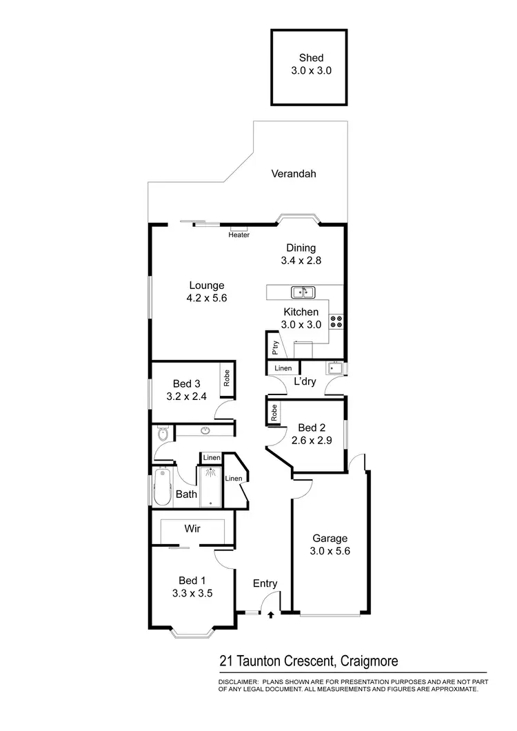 Floorplan of Homely house listing, 21 Taunton Crescent, Craigmore SA 5114