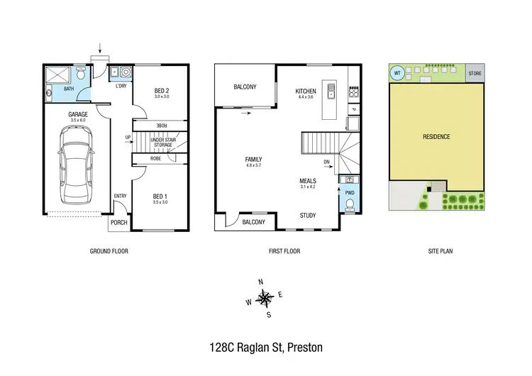 Floorplan of Homely townhouse listing, 128c Raglan Street, Preston VIC 3072