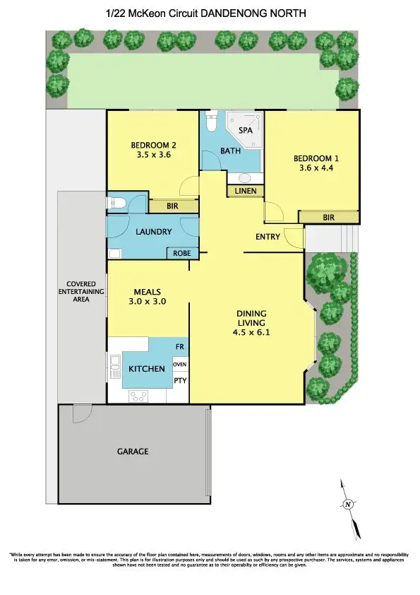 Floorplan of Homely unit listing, 1/22 Mckeon Circuit, Dandenong North VIC 3175