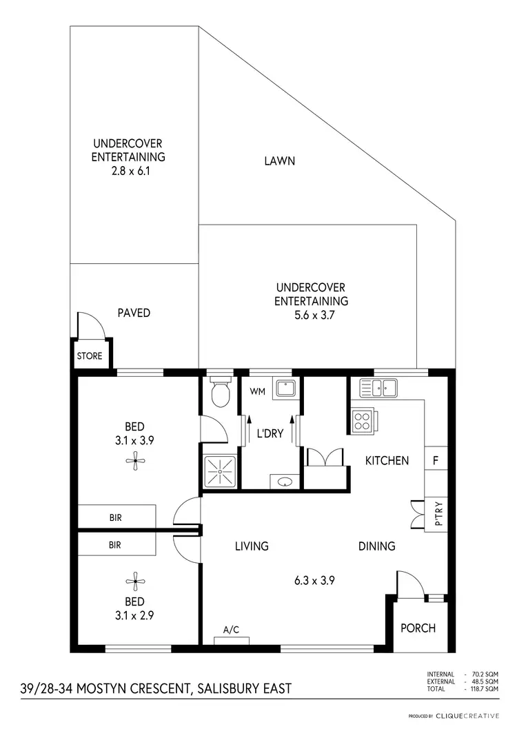 Floorplan of Homely house listing, 39/28-34 Mostyn Crescent, Salisbury East SA 5109