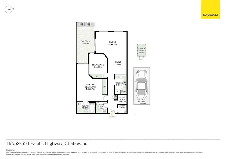 Floorplan of Homely unit listing, 8/552-554 Pacific Highway, Chatswood NSW 2067