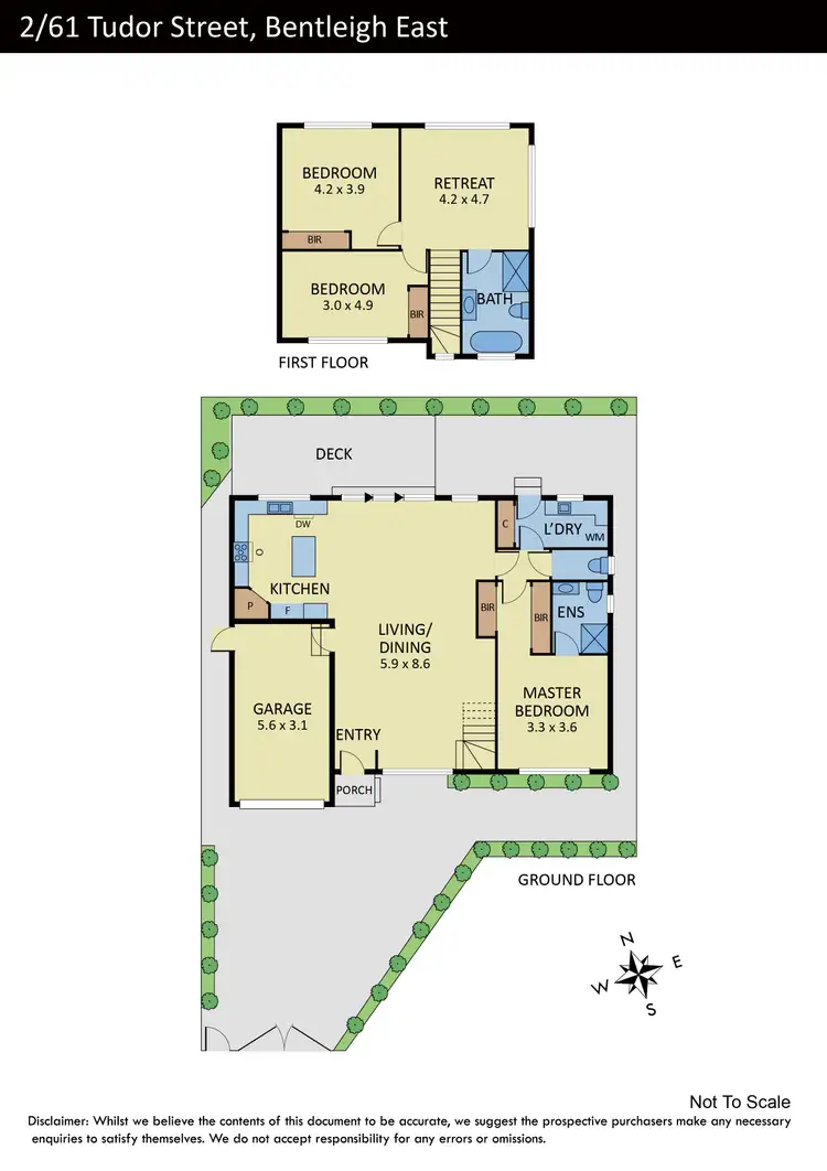 Floorplan of Homely townhouse listing, 2/61 Tudor Street, Bentleigh East VIC 3165