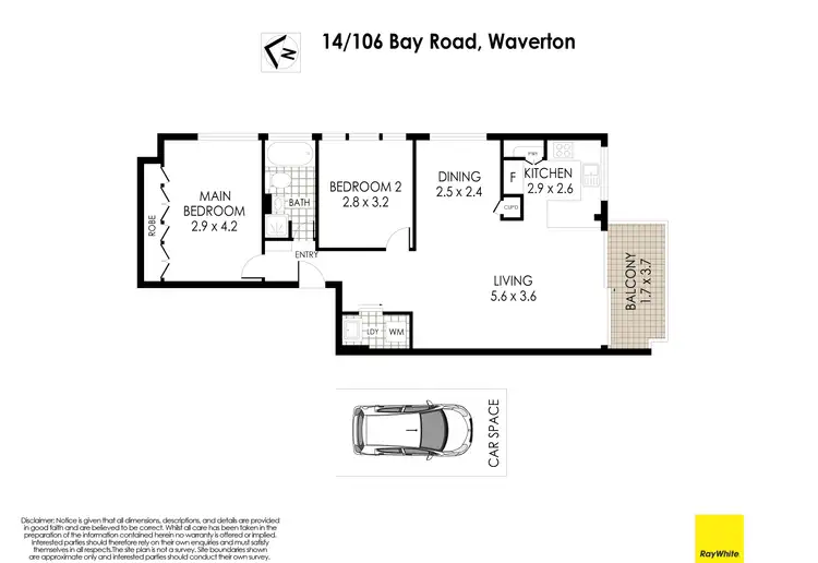 Floorplan of Homely apartment listing, 14/106-108 Bay Road, Waverton NSW 2060