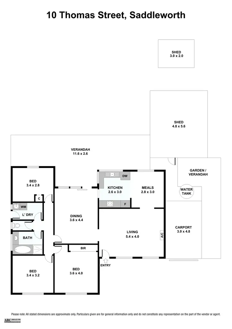 Floorplan of Homely house listing, 10 Thomas Street, Saddleworth SA 5413