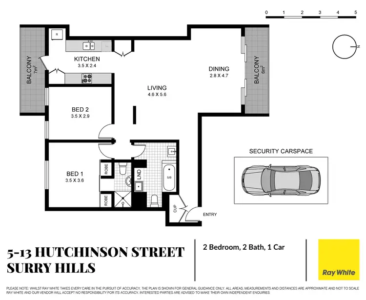Floorplan of Homely apartment listing, 23/5-13 Hutchinson Street, Surry Hills NSW 2010