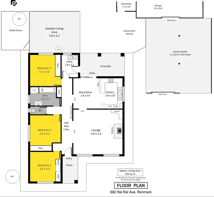 Floorplan of Homely house listing, 392 Ral Ral Avenue, Renmark North SA 5341