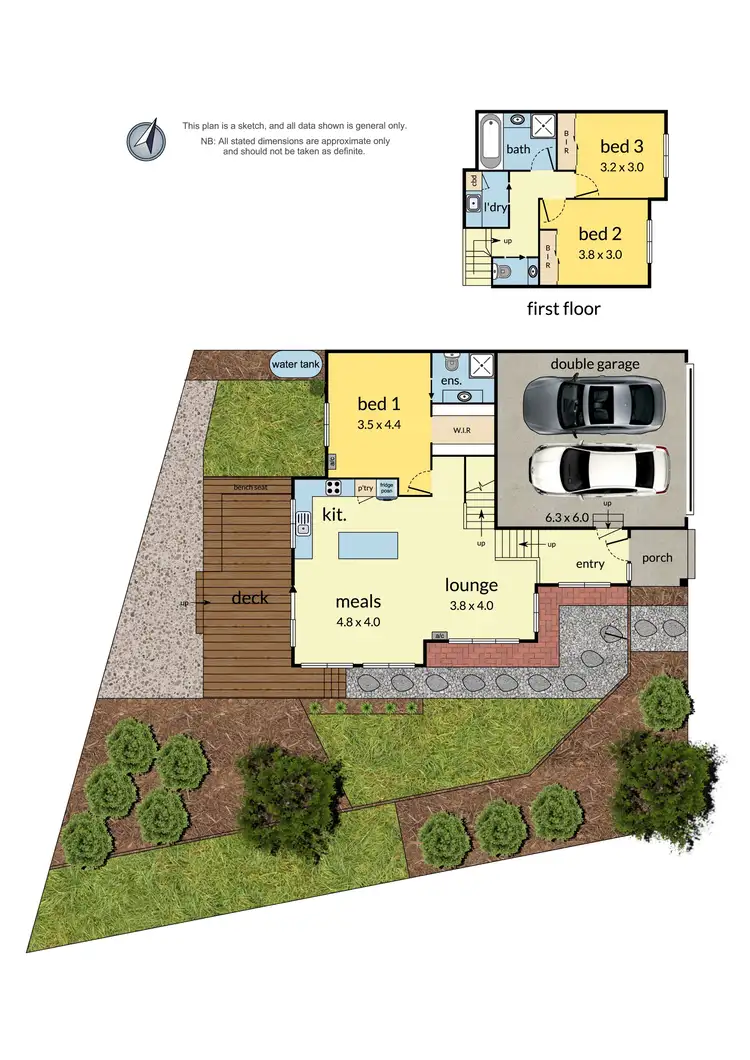 Floorplan of Homely townhouse listing, 1/48 Diane Crescent, Croydon VIC 3136