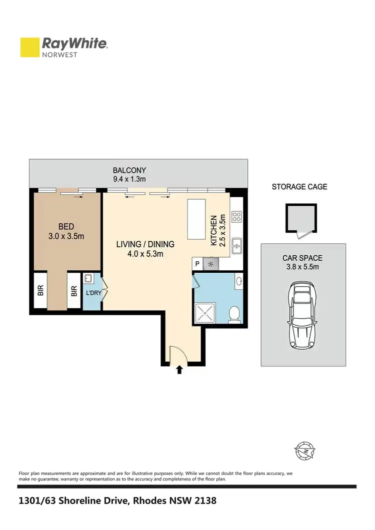 Floorplan of Homely apartment listing, 1301/63 Shoreline Drive, Rhodes NSW 2138