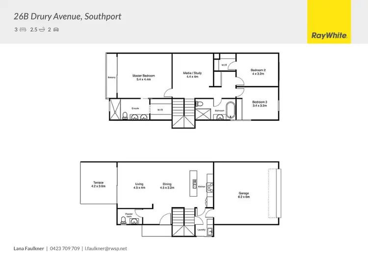 Floorplan of Homely townhouse listing, 2/26B Drury Avenue, Southport QLD 4215