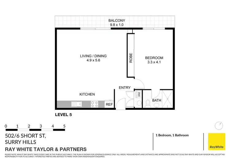 Floorplan of Homely apartment listing, 502/6 Short Street, Surry Hills NSW 2010