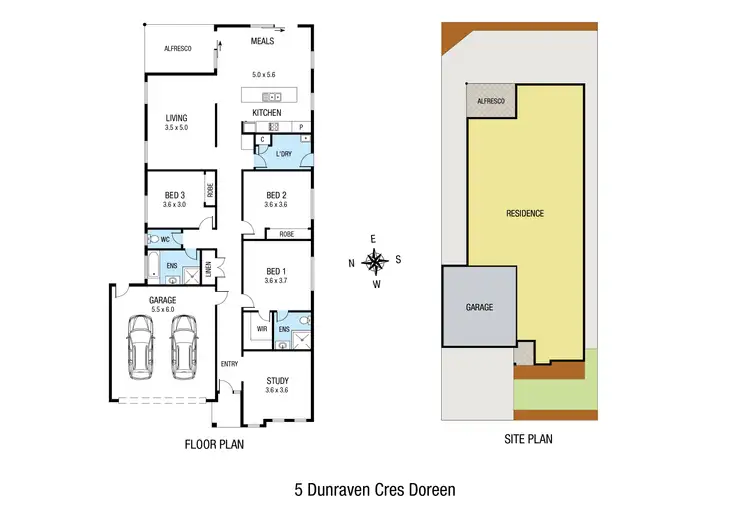 Floorplan of Homely house listing, 5 Dunraven Crescent, Doreen VIC 3754