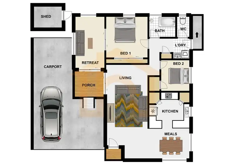 Floorplan of Homely retirement listing, 2 Rustic Court, Bethania QLD 4205