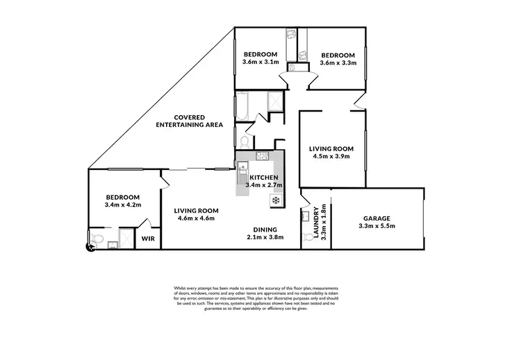 Floorplan of Homely semi-detached listing, 2/15 Pebble Parade, Fingal Bay NSW 2315