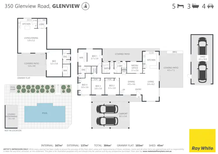 Floorplan of Homely house listing, 350 Glenview Road, Glenview QLD 4553