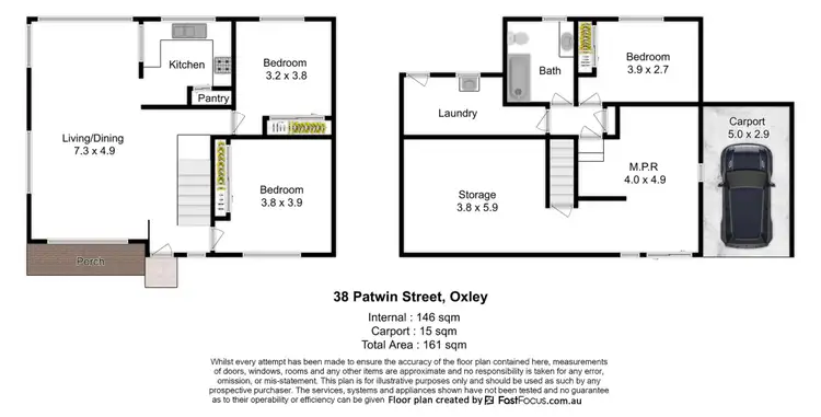 Floorplan of Homely house listing, 38 Patwin Street, Oxley QLD 4075