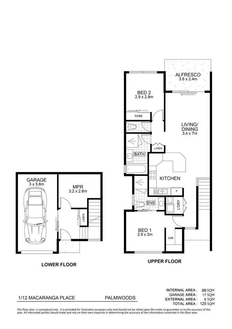 Floorplan of Homely unit listing, 1/12 Macaranga Place, Palmwoods QLD 4555