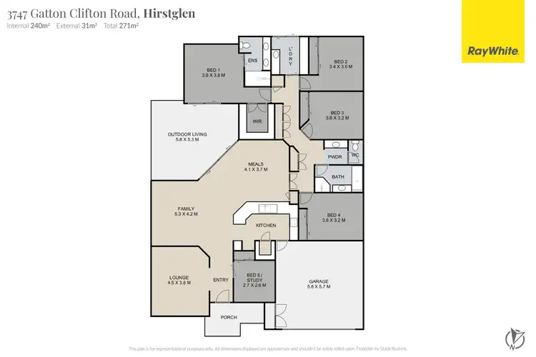 Floorplan of Homely rural property listing, 3747 Gatton-Clifton Road, Hirstglen QLD 4359