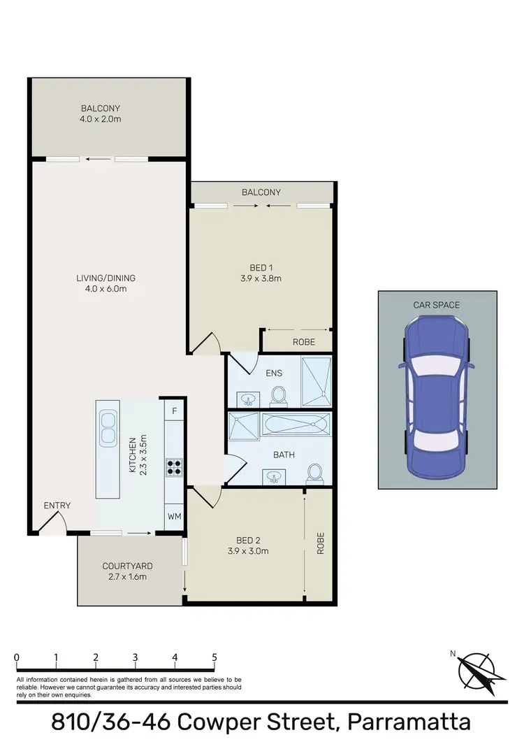 Floorplan of Homely apartment listing, 810/36-46 Cowper Street, Parramatta NSW 2150