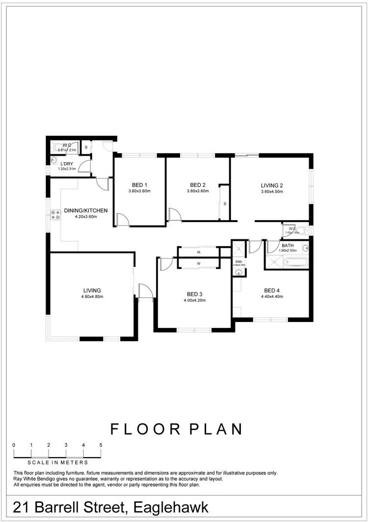 Floorplan of Homely house listing, 21 Barrell Street, Eaglehawk VIC 3556