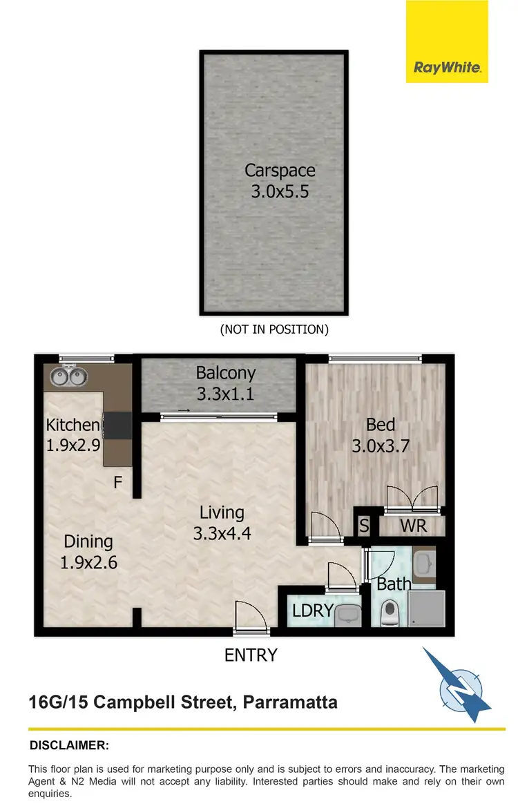 Floorplan of Homely apartment listing, 16G/15 Campbell Street, Parramatta NSW 2150