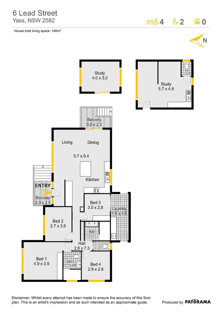 Floorplan of Homely house listing, 6 Lead Street, Yass NSW 2582