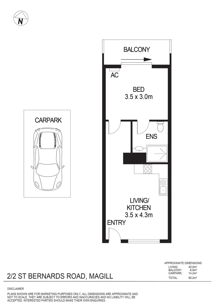 Floorplan of Homely unit listing, 2/2 St Bernards Road, Magill SA 5072