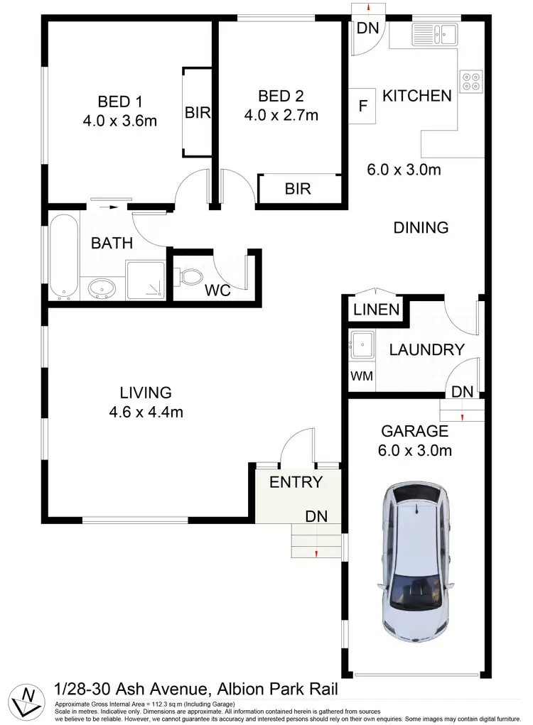 Floorplan of Homely unit listing, 1/28-30 Ash Avenue, Albion Park Rail NSW 2527