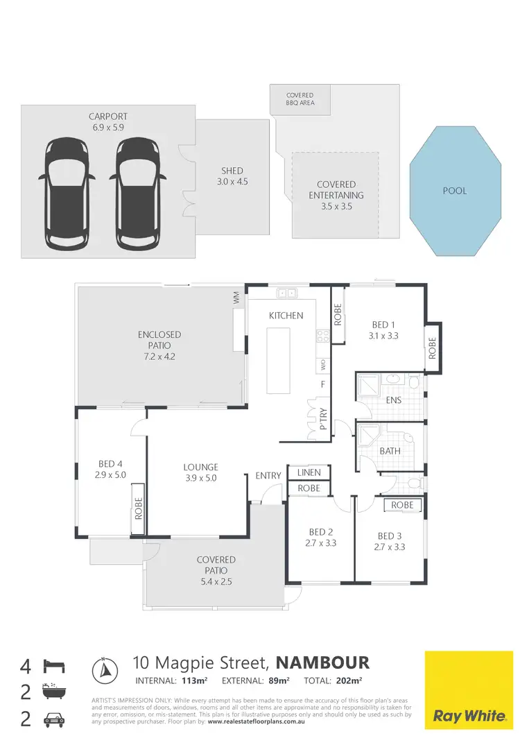 Floorplan of Homely house listing, 10 Magpie Street, Nambour QLD 4560