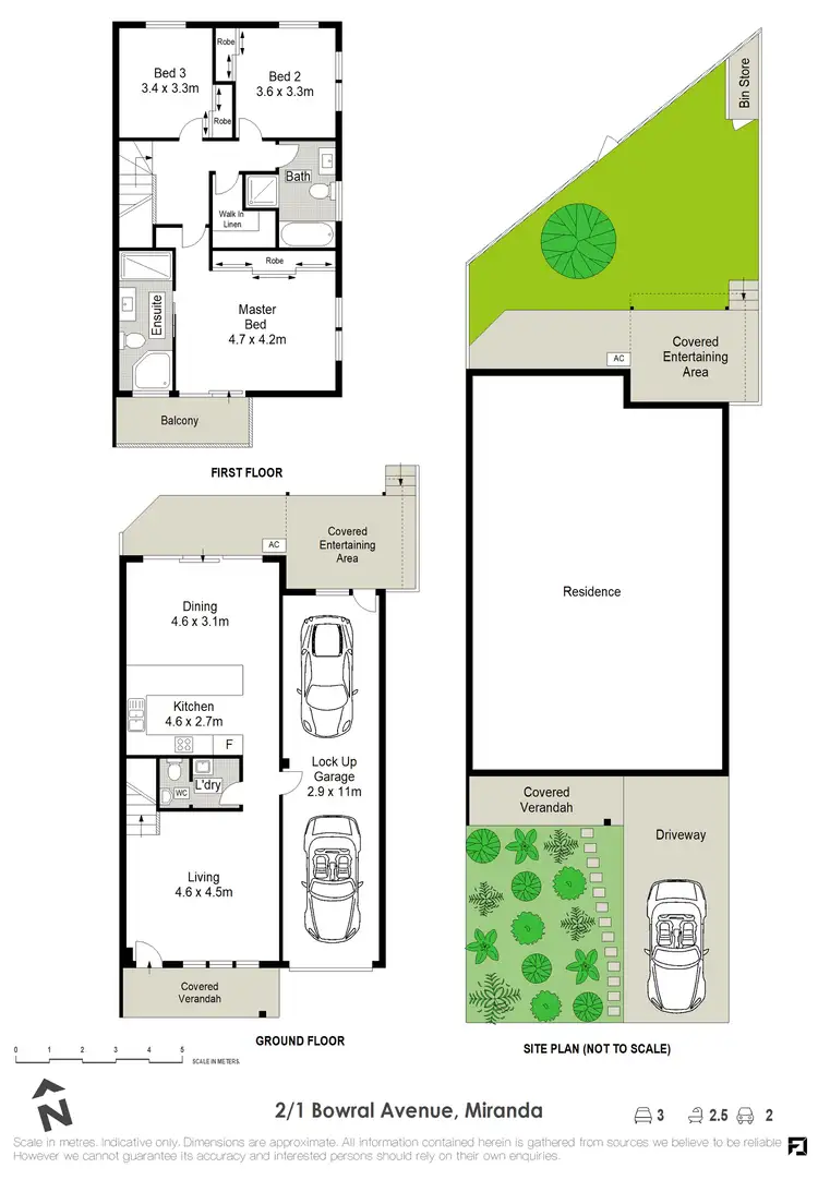 Floorplan of Homely townhouse listing, 2/1 Bowral Avenue, Miranda NSW 2228