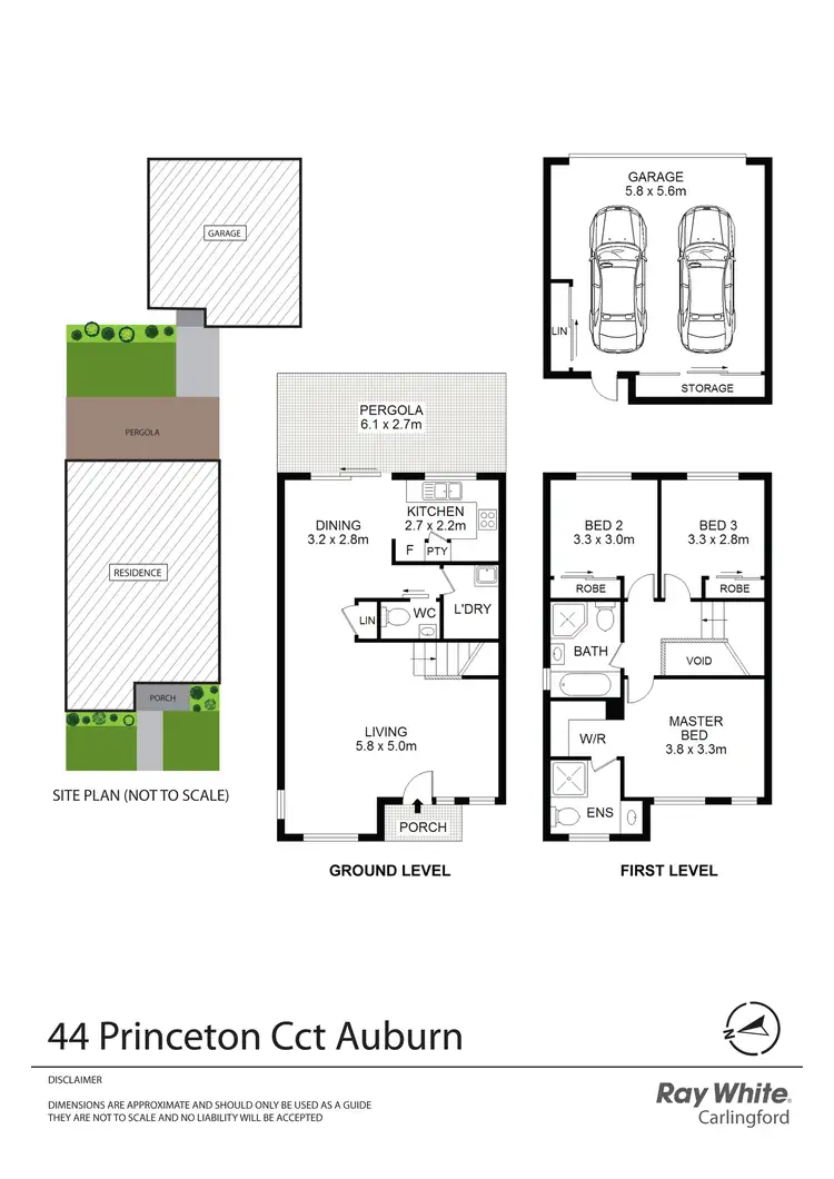 Floorplan of Homely townhouse listing, 44 Princeton Circuit, Auburn NSW 2144