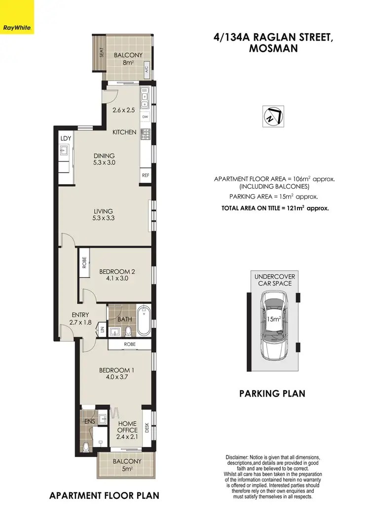 Floorplan of Homely apartment listing, 4/134A Raglan Street, Mosman NSW 2088