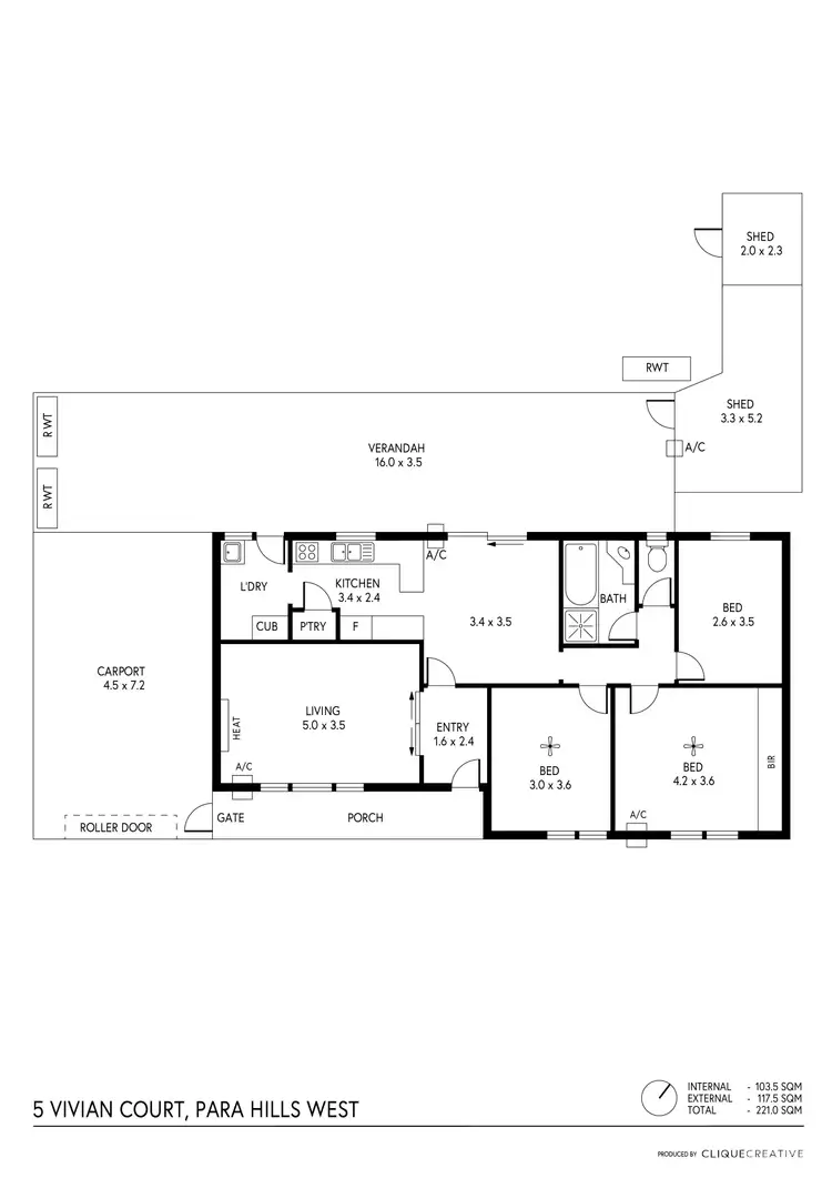 Floorplan of Homely house listing, 5 Vivian Court, Para Hills West SA 5096