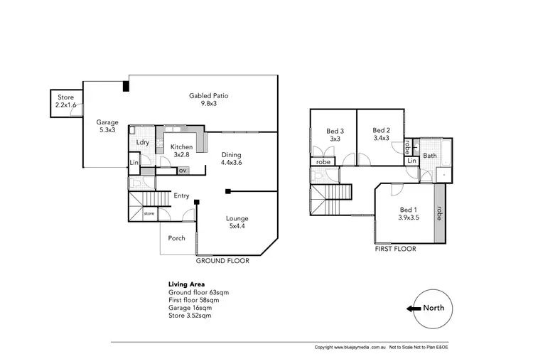 Floorplan of Homely townhouse listing, 2/11 Gibney Avenue, Mount Hawthorn WA 6016