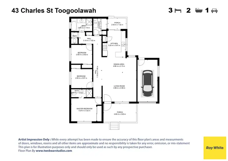 Floorplan of Homely house listing, 43 Charles Street, Toogoolawah QLD 4313