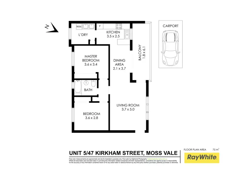 Floorplan of Homely unit listing, 5/47 Kirkham Street, Moss Vale NSW 2577