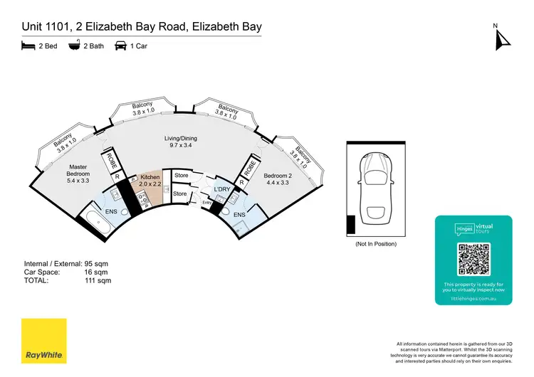 Floorplan of Homely apartment listing, 1101/2 Elizabeth Bay Road, Elizabeth Bay NSW 2011