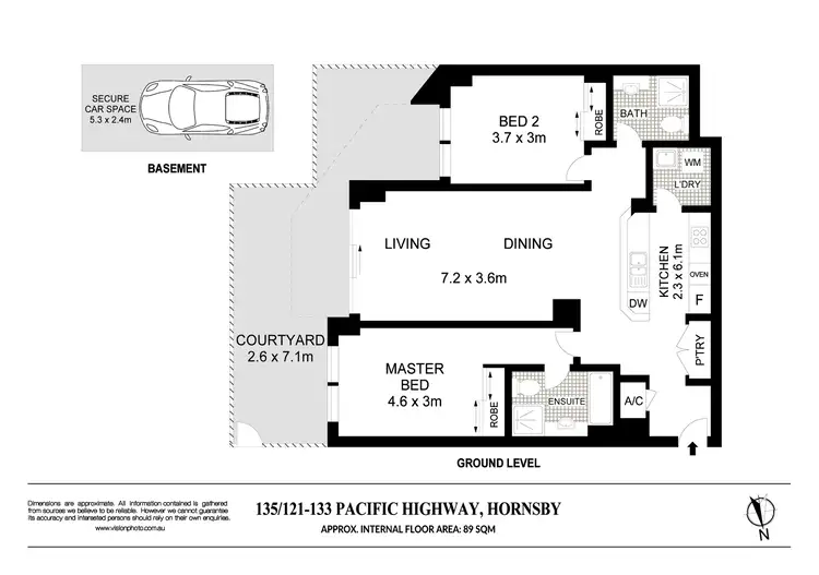 Floorplan of Homely unit listing, 135/121-133 Pacific Highway, Hornsby NSW 2077