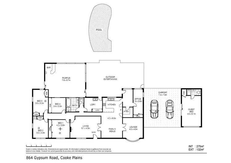 Floorplan of Homely rural property listing, 'Camden' 864 Gypsum Road, Cooke Plains SA 5261