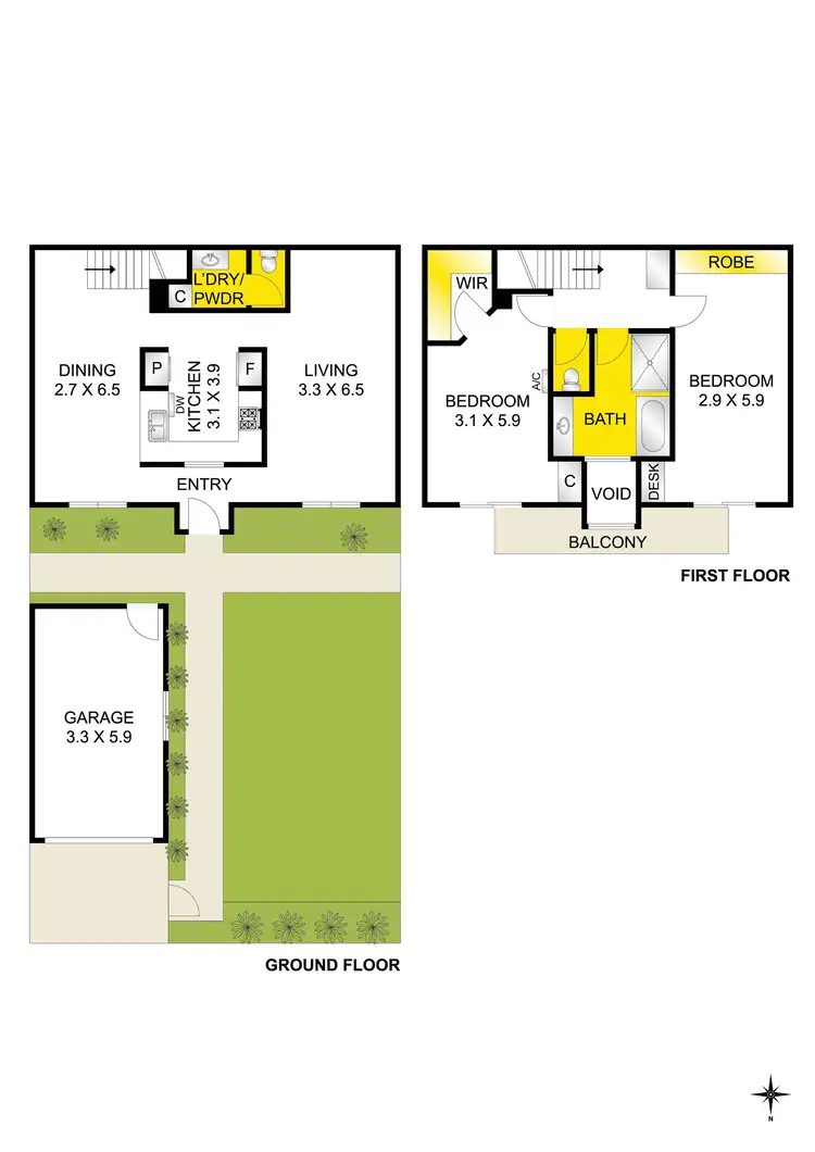 Floorplan of Homely townhouse listing, 7 Potter Street, Geelong West VIC 3218